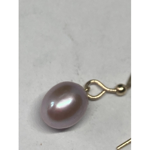 505 - A PAIR OF 14K  PEARL EARRINGS GROSS WEIGHT 1.35 GRAMS