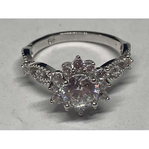 511 - A MARKED 9K RING WITH 1 CARAT OF MOISSANITE SIZE N GROSS WEIGHT 3.05 GRAMS