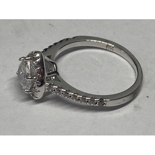 512 - A MARKED 9K RING WITH 1 CARAT OF MOISSANITE IN A HEART DESIGN SIZE L/M GROSS WEIGHT 2.98 GRAMS