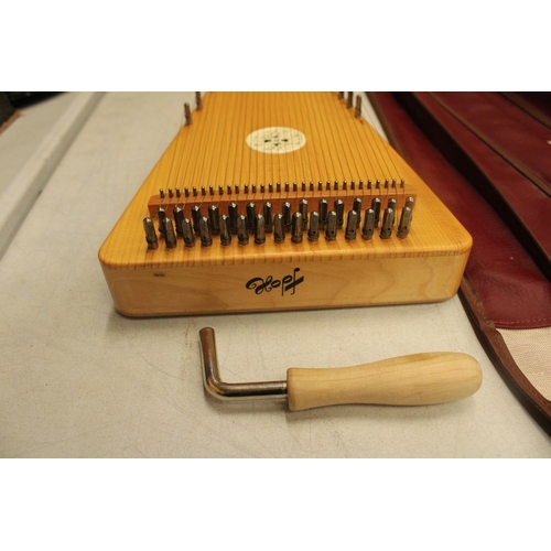 54 - A HOPF PSALTERY WITH TUNING KEY AND STORAGE BAG