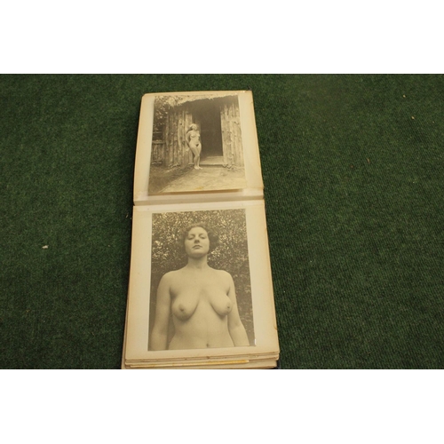 56 - A RARE ALBUM CONTAINING BLACK AND WHITE PHOTOGRAPHS TAKEN IN THE 1920'S/30'S OF WOMEN POSING NUDE. O... 