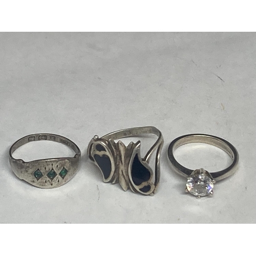 621 - FIVE SILVER RINGS