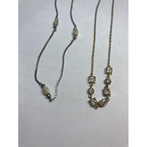 622 - FOUR SILVER NECKLACES