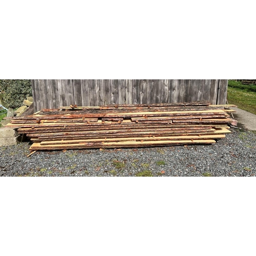 160 - APPROX 20 LARCH CLADDING PLANKS APPROX 6' LONG LEFT OVER FROM A JOB THE PICTURES ARE OF THE COMPLETE... 