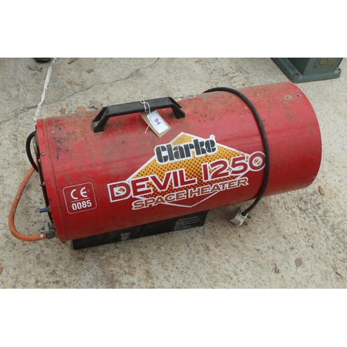 94 - CLARKE DEVIL 1250 SPACE HEATER  NO VAT