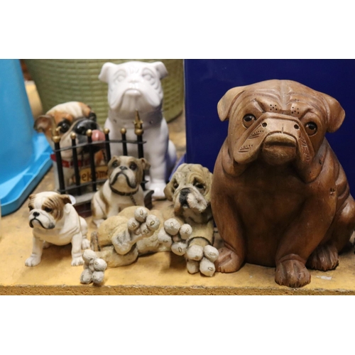 990 - A LARGE COLLECTION OF BULLDOG FIGURES