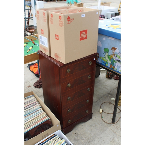 1687 - A CABINET WITH A SONY STEREO SYSTEM AND AN ASSORTMENT OF LP RECORDS