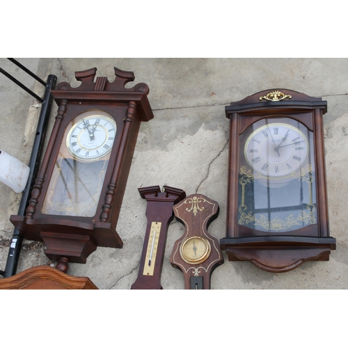 1746 - AN ASSORTMENT OF VARIOUS ITEMS TO INCLUDE CLOCKS AND BAROMETERS ETC