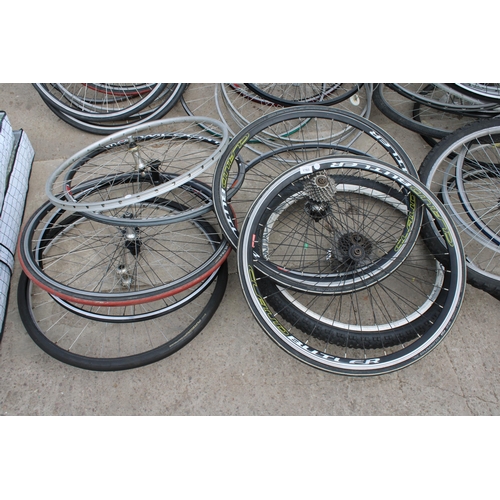 1783 - A LARGE ASSORTMENT OF VARIOUS BIKE WHEELS AND TYRES