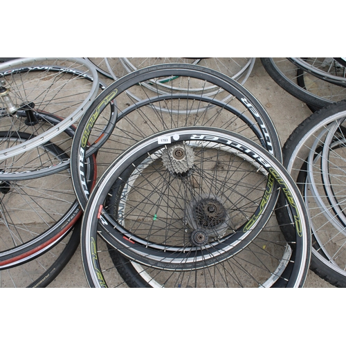 1783 - A LARGE ASSORTMENT OF VARIOUS BIKE WHEELS AND TYRES