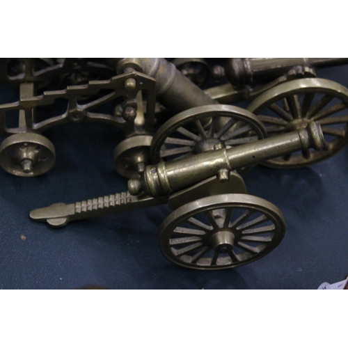 166 - FIVE VINTAGE BRASS CANONS