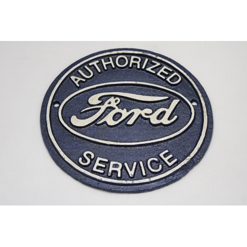 181 - A FORD SERVICE CAST SIGN, DIAMETER 20CM