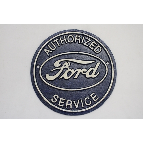 181 - A FORD SERVICE CAST SIGN, DIAMETER 20CM