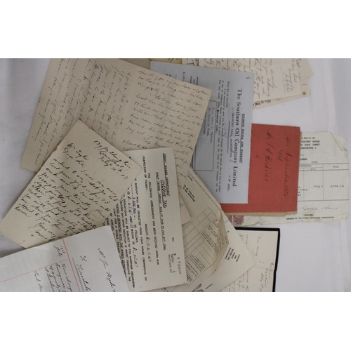 808 - A QUANTITY OF VINTAGE EPHEMERA TO INCLUDE RECEIPTS, LETTERS, ETC