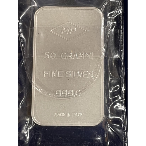 384A - A 50G SILVER INGOT, 99.9%, IN PRESENTATION CASE