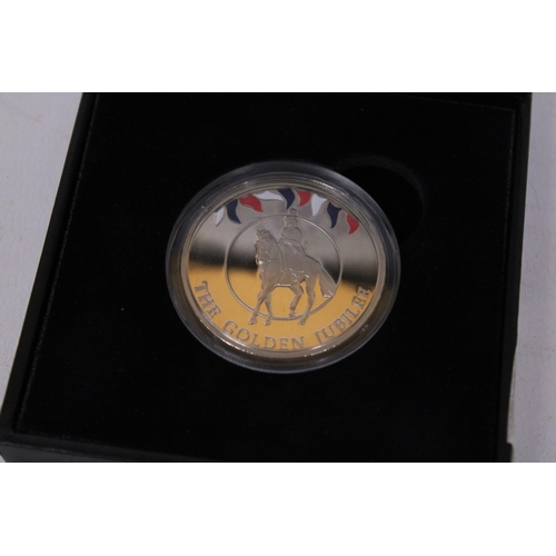 467 - A GOLDEN JUBILEE HM QUEEN ELIZABETH 2002 50P COIN IN PRESENTATION BOX WITH CERTIFICATE OF AUTHENTICI... 