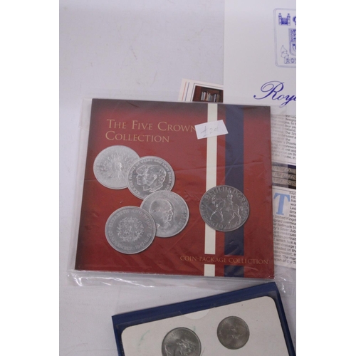 471 - A COLLECTION OF COINS TO INCLUDE THE FIVE CROWN COLLECTION, 1984 ROYAL MINT UNCIRCULATED COIN COLLEC... 