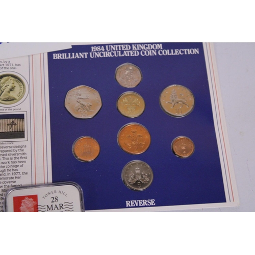 471 - A COLLECTION OF COINS TO INCLUDE THE FIVE CROWN COLLECTION, 1984 ROYAL MINT UNCIRCULATED COIN COLLEC... 