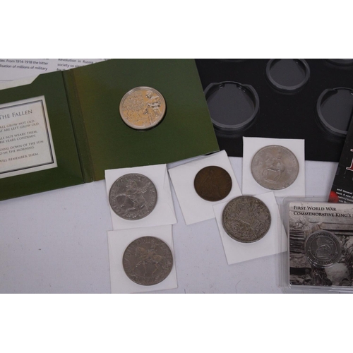 473 - A COLLECTION OF WORLD WAR I COINS TO INCLUDE A CENTENARY OF THE BEGGINING OF THE FIRST WORLD WAR £5 ... 