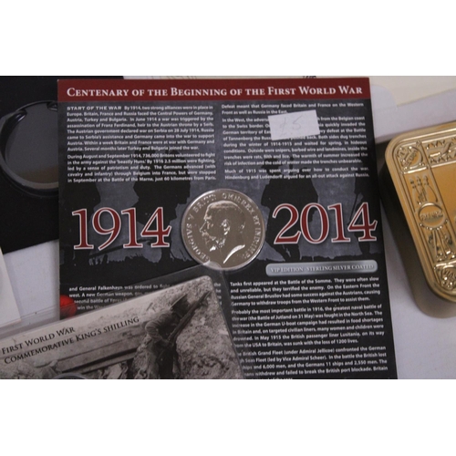 473 - A COLLECTION OF WORLD WAR I COINS TO INCLUDE A CENTENARY OF THE BEGGINING OF THE FIRST WORLD WAR £5 ... 