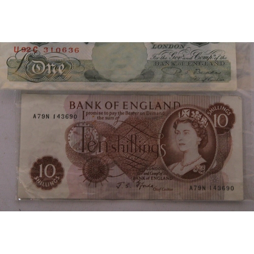 479 - TWO ONE POUND NOTES  AND A TEN SHILLING NOTE