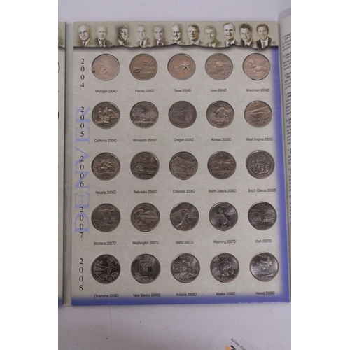 485 - USA , STATE SERIES QUARTERS , COMPLETE 100 COIN SET , 1999-2008 , PHILADELPHIA AND DENVER MINT