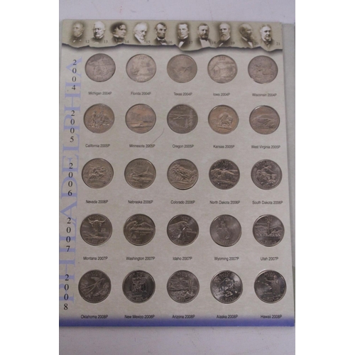 485 - USA , STATE SERIES QUARTERS , COMPLETE 100 COIN SET , 1999-2008 , PHILADELPHIA AND DENVER MINT