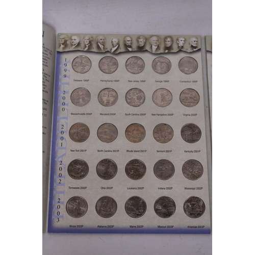 485 - USA , STATE SERIES QUARTERS , COMPLETE 100 COIN SET , 1999-2008 , PHILADELPHIA AND DENVER MINT