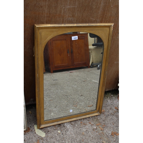 2980 - A MODERN GILT COLOURED WALL MIRROR 29