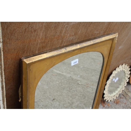 2980 - A MODERN GILT COLOURED WALL MIRROR 29