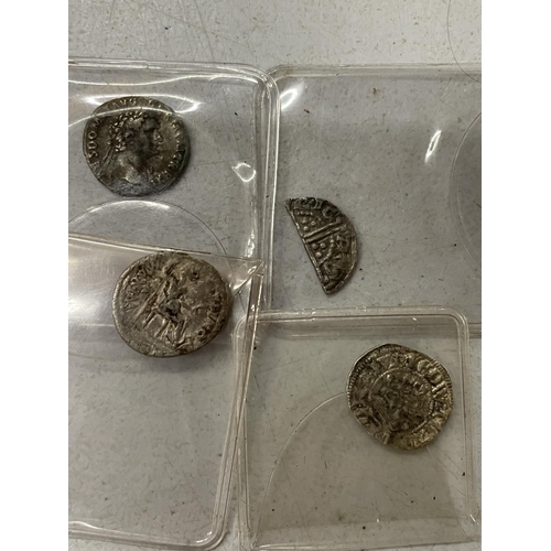 395A - FOUR VARIOUS ROMAN COINS