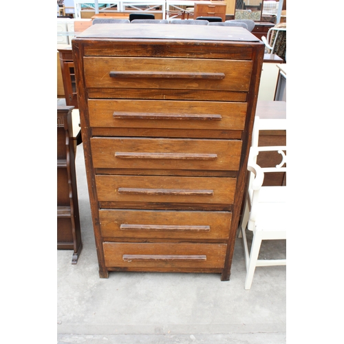 3014 - A MID 20TH CENTURY CHEST OF SIX DRAWERS, 30