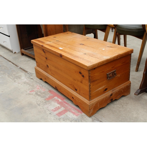 3016 - A MODERN PINE BLANKET CHEST, 37