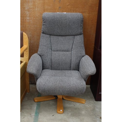 3027 - A MODERN DUNELM RECLINER SWIVEL CHAIR