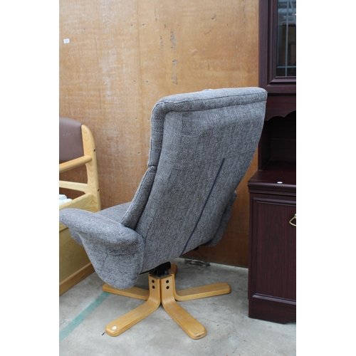 3027 - A MODERN DUNELM RECLINER SWIVEL CHAIR