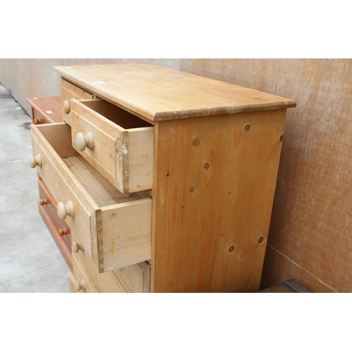 3033 - A MODERN PINE CHEST OF TWO SHORT AND FOUR LONG DRAWERS, 32