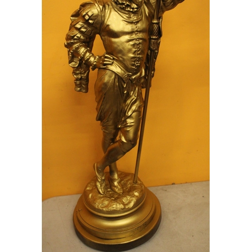 58 - A LARGE GILT CAVALIER FIGURE