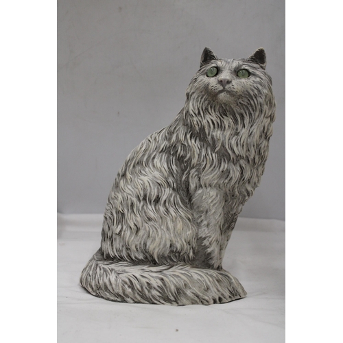 159 - A LARGE VINTAGE WHITE CAT, HEIGHT 28CM