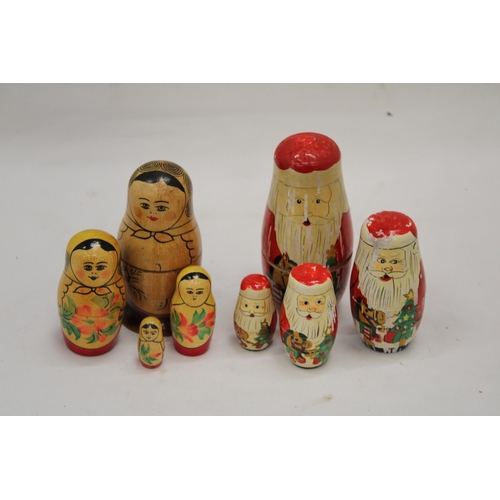 207 - A RUSSIAN NESTING DOLL AND FATHER CHRISTMAS