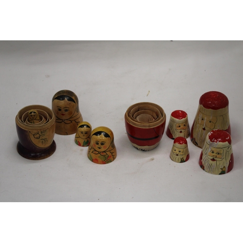 207 - A RUSSIAN NESTING DOLL AND FATHER CHRISTMAS