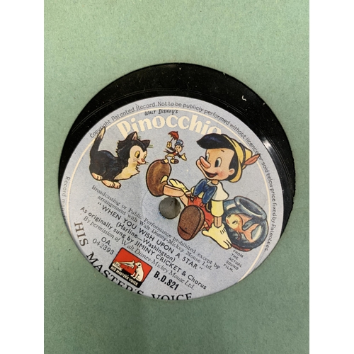 282 - A 78RPM PINOCCHIO RECORD PLUS A 'BLACK AND WHITE MINSTRELS SHOW' SOUVENIR BROCHURE