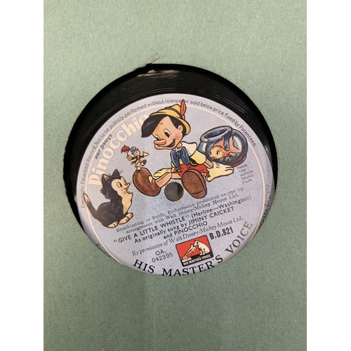 282 - A 78RPM PINOCCHIO RECORD PLUS A 'BLACK AND WHITE MINSTRELS SHOW' SOUVENIR BROCHURE