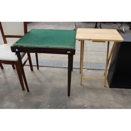 2865 - A FOLDING LAMP TABLE AND OCCASIONAL TABLE