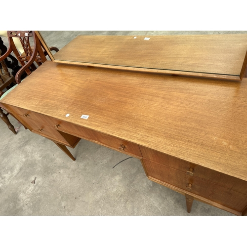 2912 - A MCINTOSH RETRO TEAK DRESSING TABLE ENCLOSING FIVE DRAWERS, 55.5