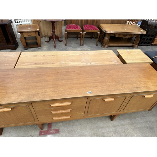 2924 - A RETRO TEAK SIDEBOARD ENCLOSING THREE DRAWERS AND THREE CUPBOARDS, 72