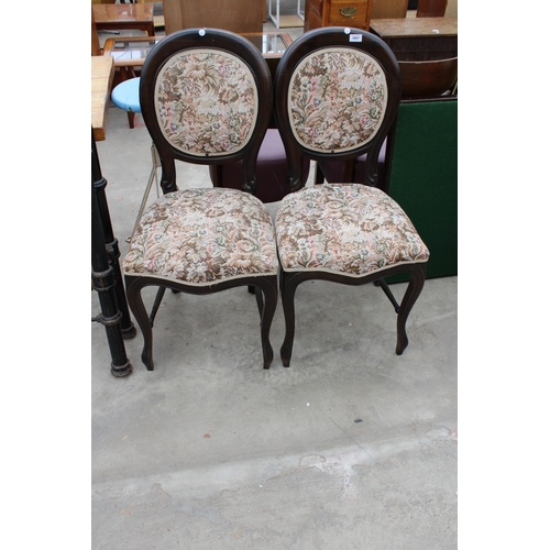 3007 - A PAIR OF VICTORIAN STYLE DINING CHAIRS