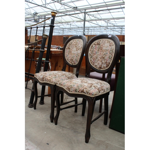 3007 - A PAIR OF VICTORIAN STYLE DINING CHAIRS