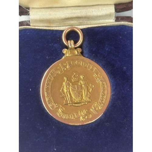 7 - A HALLMARKED 9 CARAT GOLD BIRMINGHAM COUNTY FOOTBALL ASSOCIATION CHARITY CUP JOINT WINNERS MEDAL 193... 