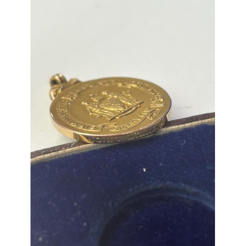 7 - A HALLMARKED 9 CARAT GOLD BIRMINGHAM COUNTY FOOTBALL ASSOCIATION CHARITY CUP JOINT WINNERS MEDAL 193... 