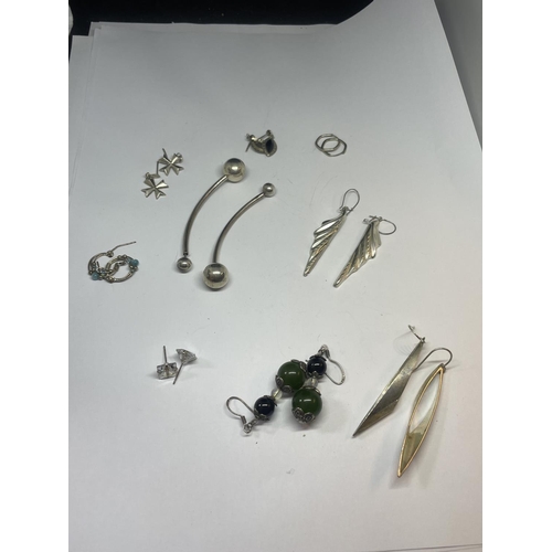 533 - NINE PAIRS OF SILVER EARRINGS